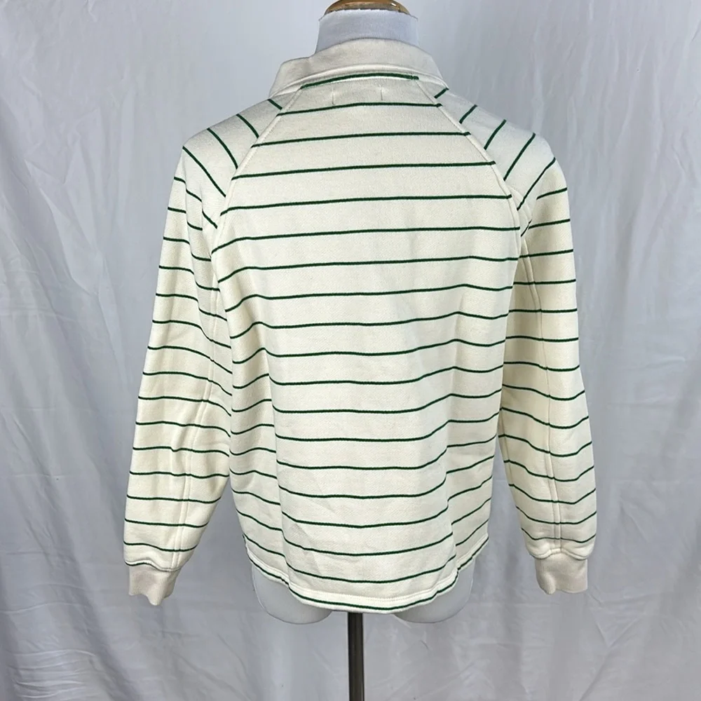 Madewell Oversize V-Neck Striped Fleece Pullover/Sweatshirt - Picture 4 of 6